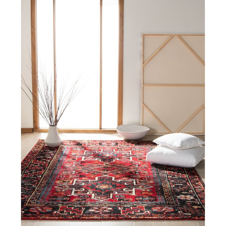 Barrera Southwestern Red Area Rug - Image 1
