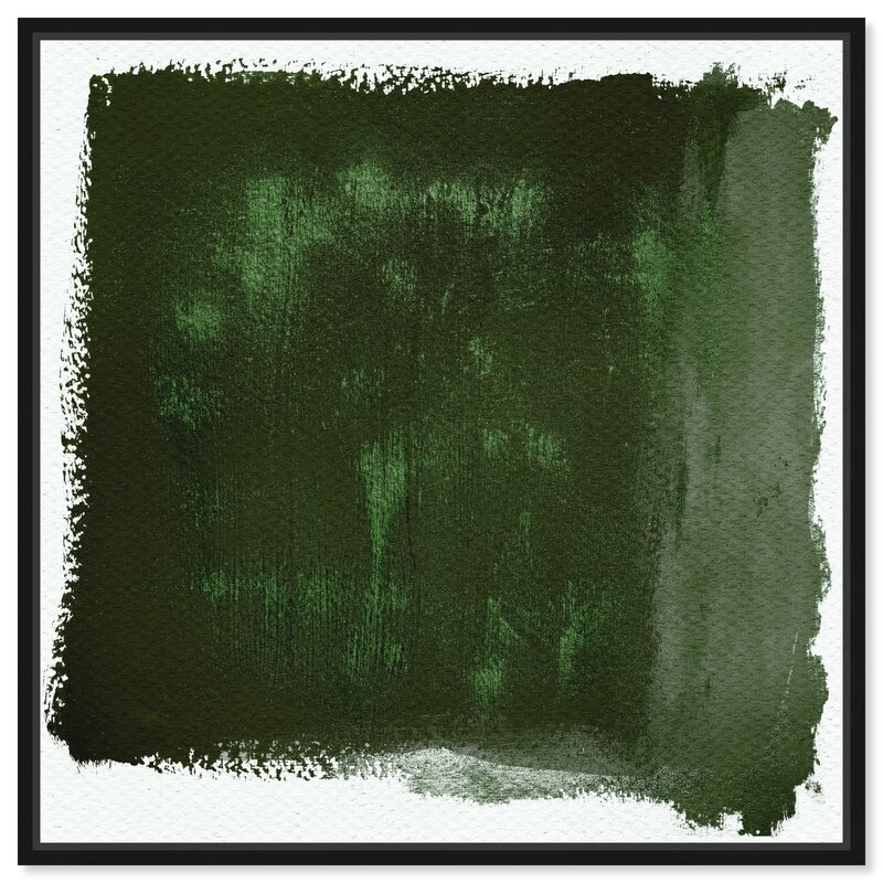 Abstract Cloudy Dreams Green On Canvas Painting - Image 0