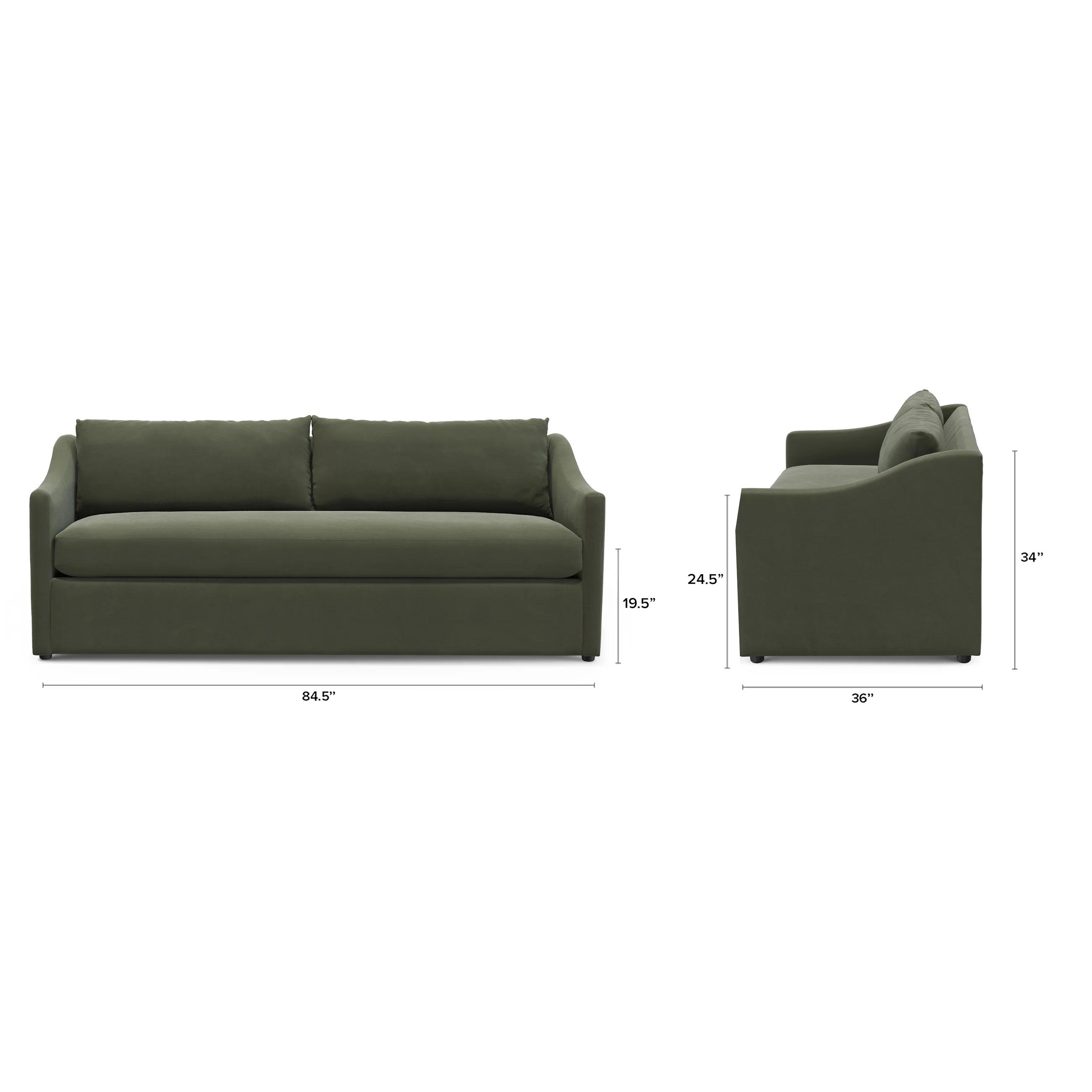 Landry 84.5" Velvet Sofa Bed - Hale Fir Green - Image 1