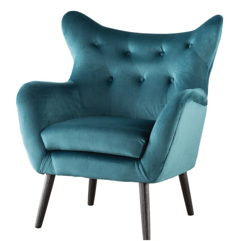 Danney 30'' Wide Tufted Velvet Wingback Chair - Image 1