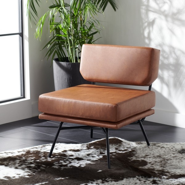Kermit Accent Chair - Cognac / Black - Safavieh - Image 0