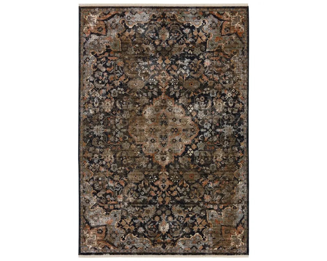 Vibe by Amena Medallion Black/ Dark Taupe Area Rug (8'X10'6") - Image 0