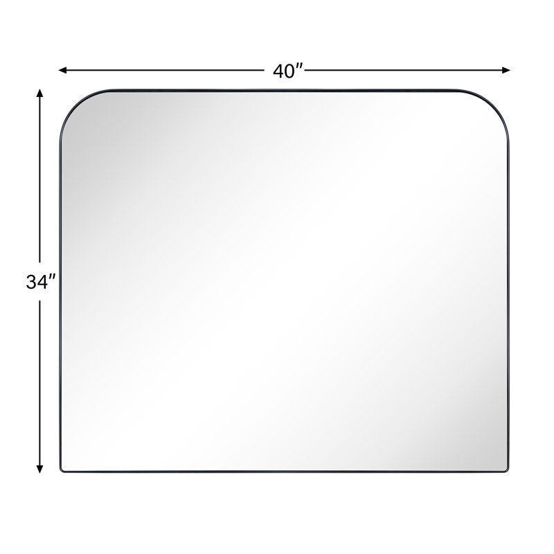 Bhargava Large Mantel Mirror Arched Rounded Corner Wall Mirror For Bathroom, Living Room - Image 0
