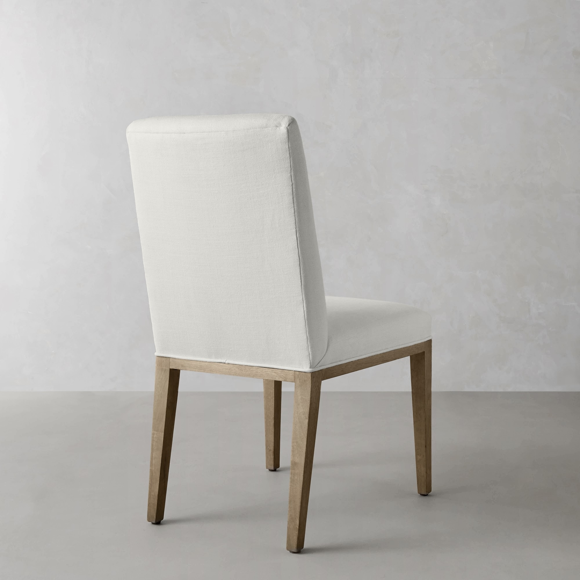 Austin Dining Side Chair, Dove, Chunky Linen, White - Image 2