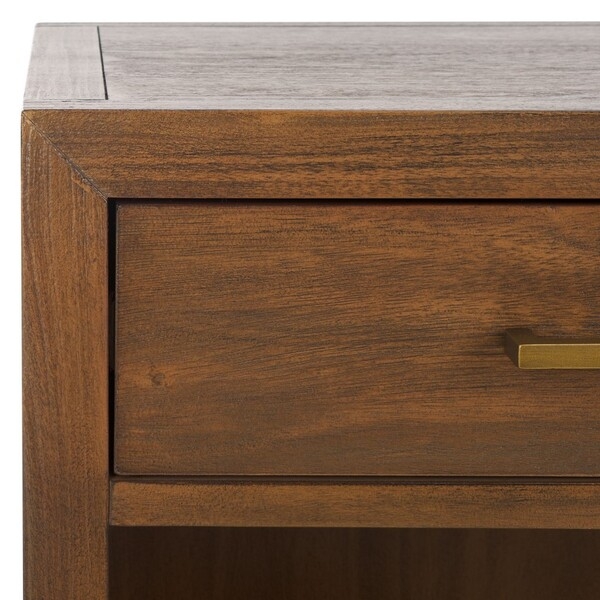 Ariella 1 Drawer Wood Nightstand - Brown - Safavieh Couture - Image 4