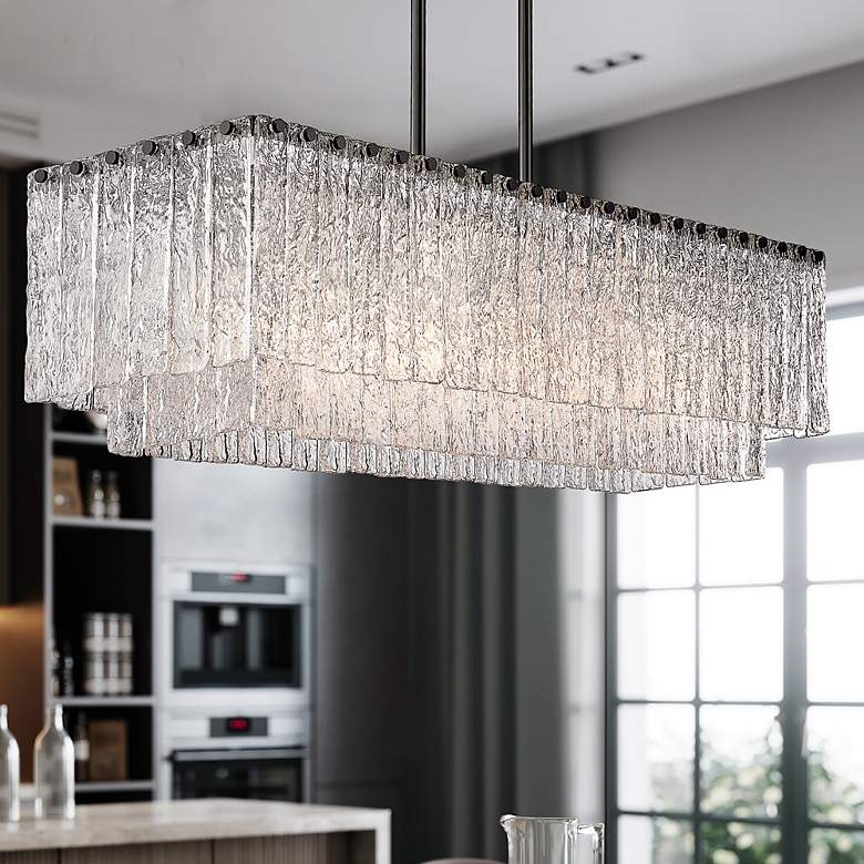 Glacier 42 3/4" Wide Matte Black 5-Light Island Chandelier - Image 0