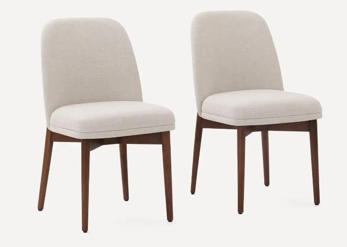 Burrow Alto Dining Chairs (Set of 2), Leg Finish: WalnutLegs - Image 1