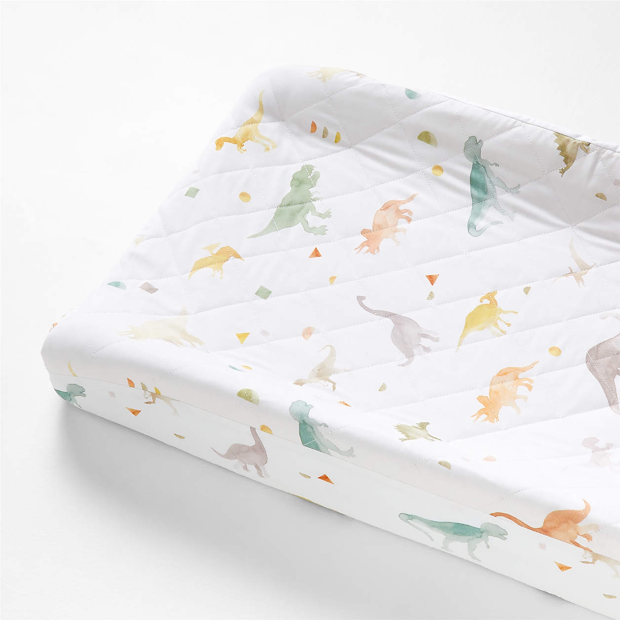 Geo-Dino Organic Cotton Dinosaur Baby Changing Pad Cover - Image 1