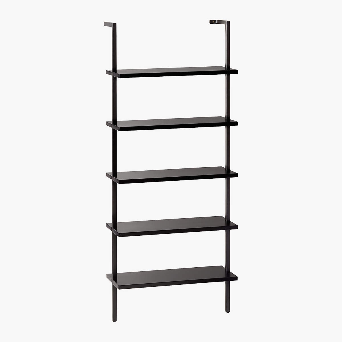 Stairway Black Wall-Mounted Bookcase - 72.5" Height - Image 1