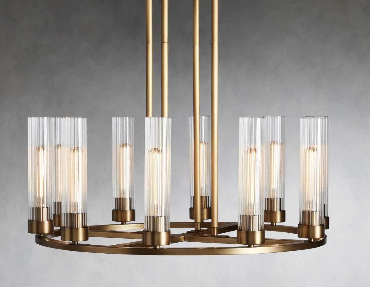 Andreas 10-Light Round Chandelier in Glass Brass - Image 0