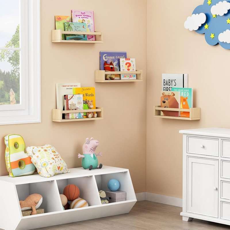 Nursery Book Shelves Wall Mounted (set of 4) - Image 1