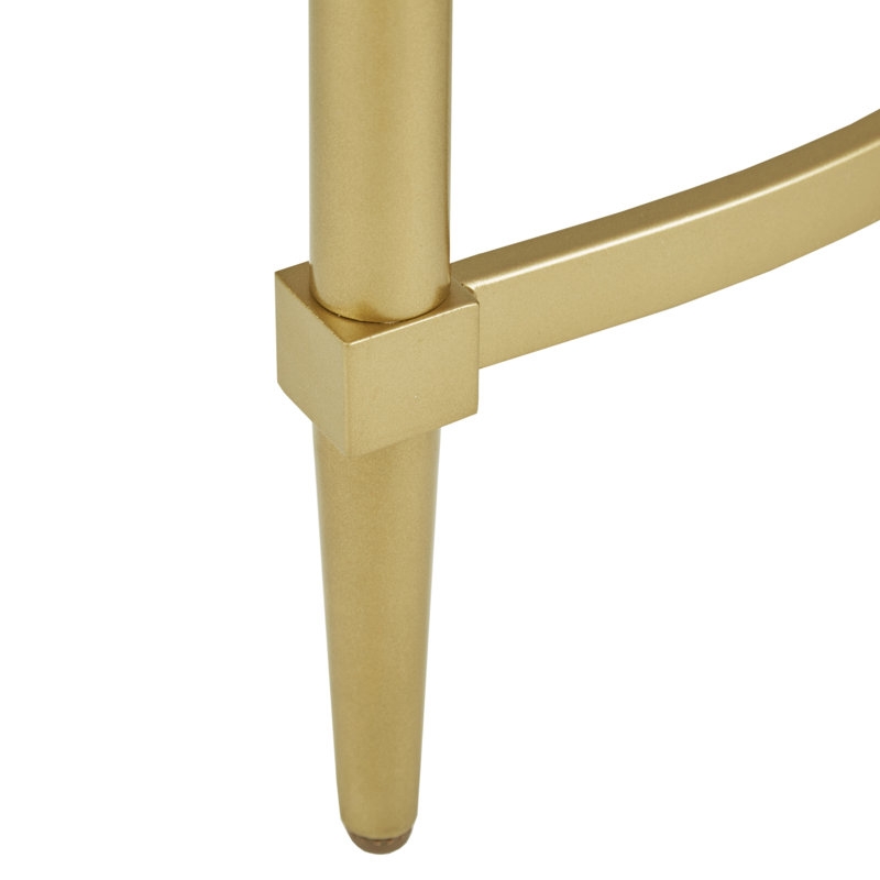 Bordeaux Gold Metal Faux Marble Top Oval Coffee Table - Image 1