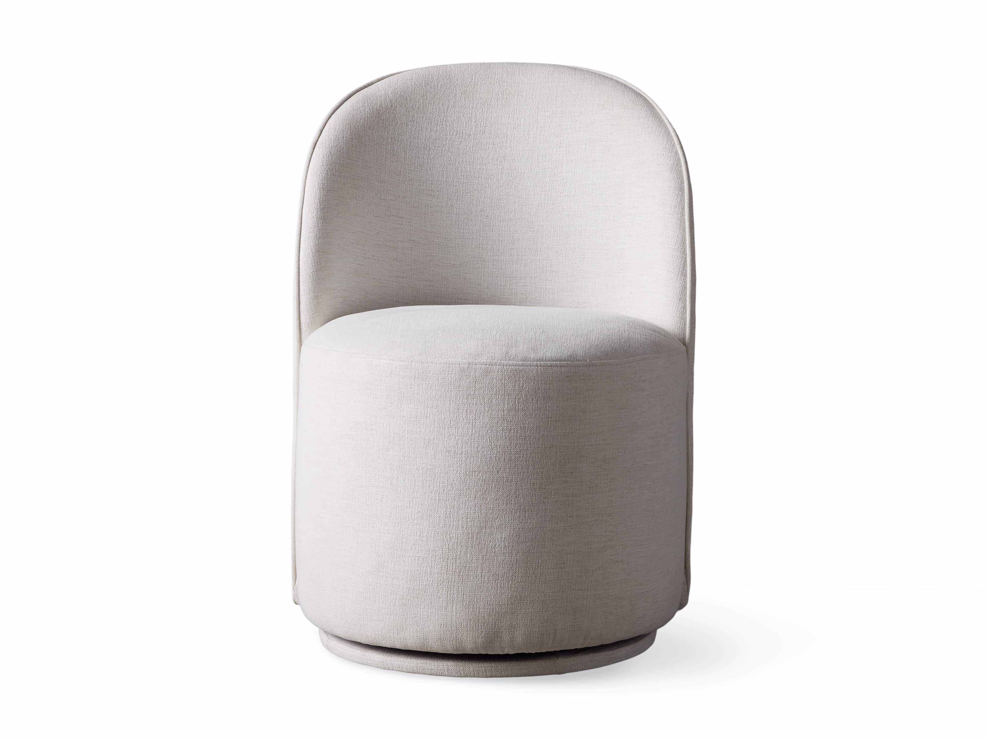 Kira Swivel Dining Chair in Nomad Snow Upholstered White - Image 6