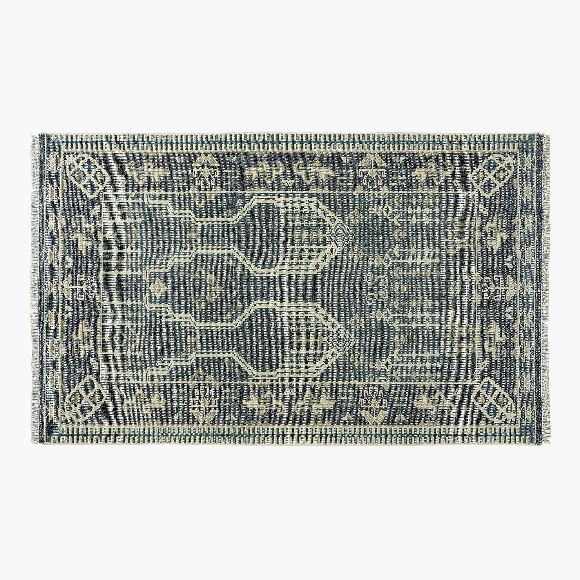Cala Hand-Knotted Faded Teal New Zealand Wool Area Rug 5'x8' - Image 0