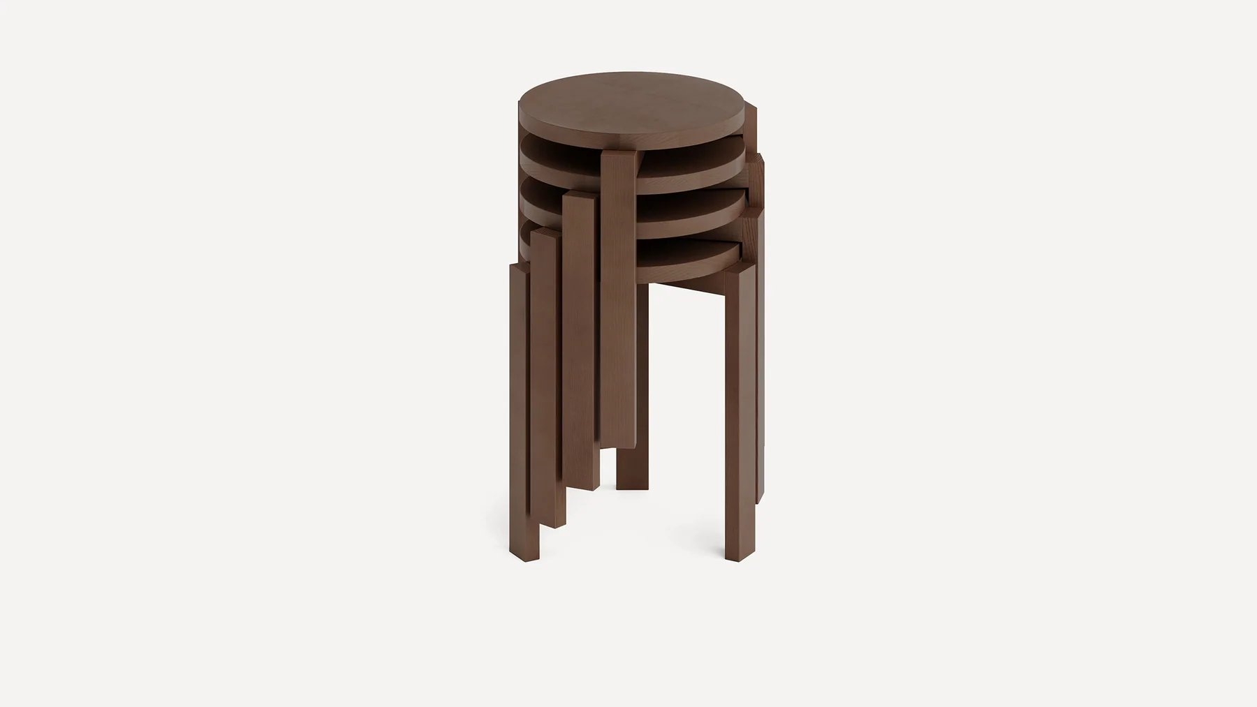 Index Stool - Walnut - Wood - Image 1