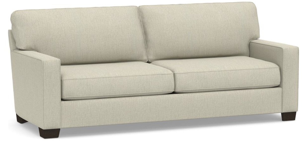 Buchanan Square Arm UPH Grand Sofa 89.5" 2-Seater, PLY CSH, Chenille Basketweave Oatmeal - Image 0
