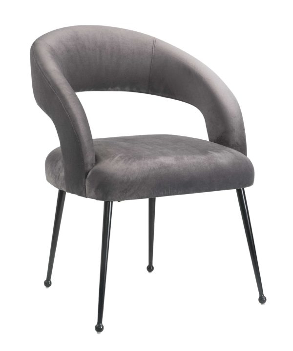 Rocco Grey Velvet Dining Chair - Image 0