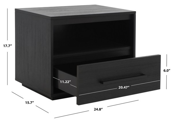 Poesy 1 Drawer Nightstand - Black - Image 2
