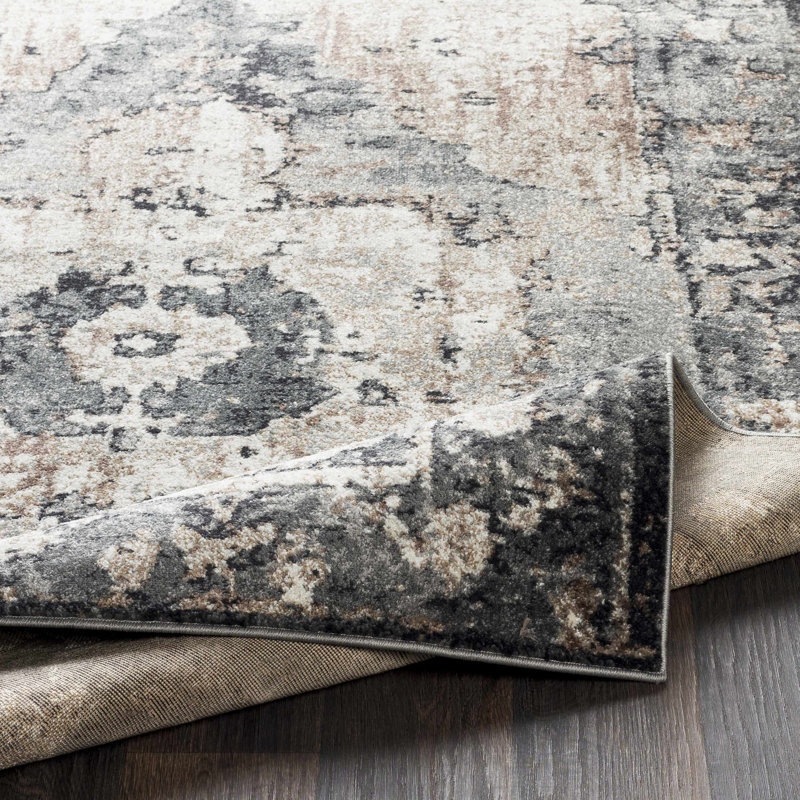 Ebenezer Distressed Charcoal Area Rug - Image 1
