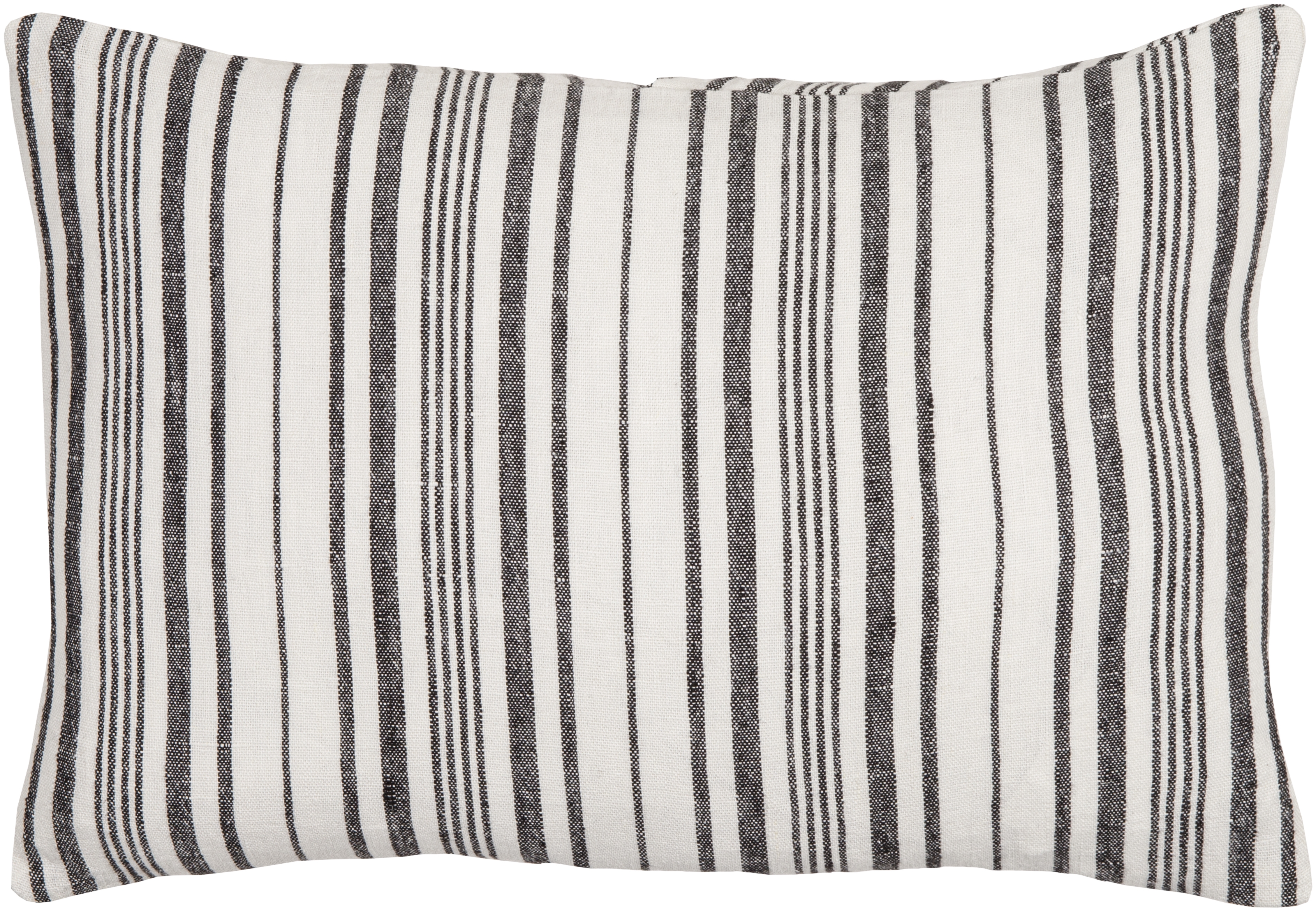 Linen Stripe Buttoned Throw Pillow, Small, pillow cover only - Image 0