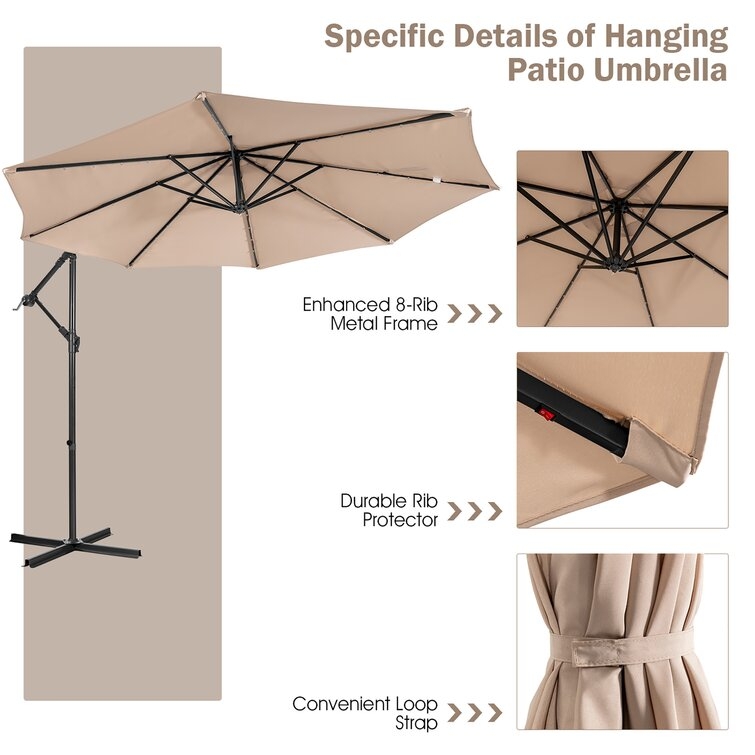 Goodspeed 120'' Lighted Cantilever Umbrella - Image 4