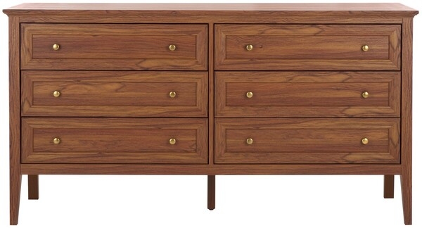 Sondra 6 Drawer Dresser - Walnut/Gold - Image 0