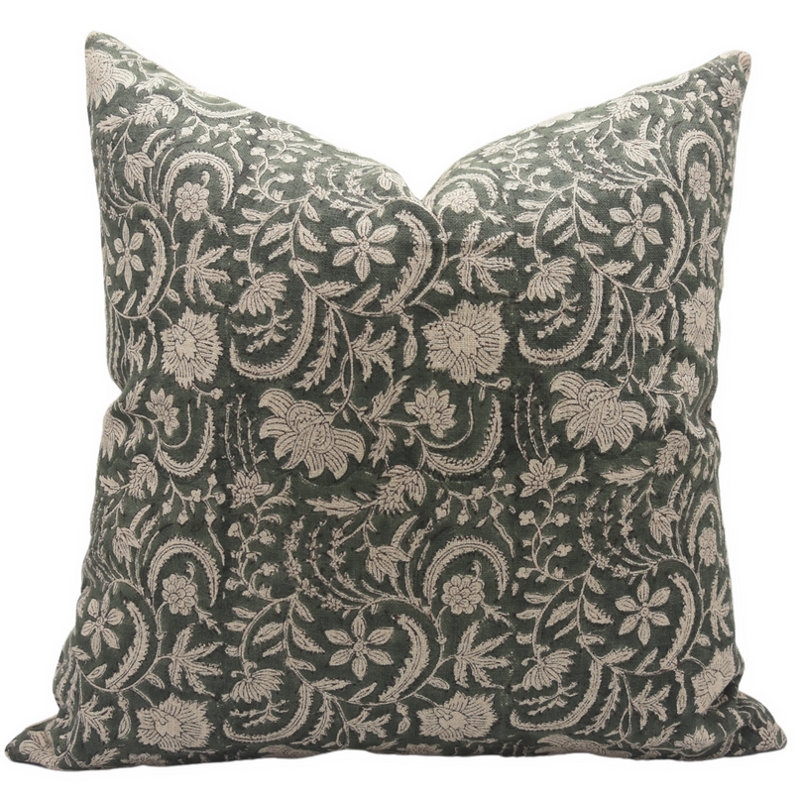 Cannie Floral Linen Indoor/Outdoor Pillow Cover - Image 0