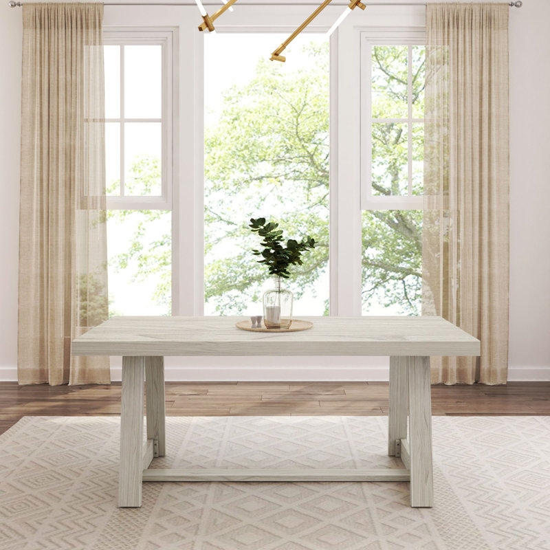 Linzy Pine Solid Wood Dining Table - Image 1