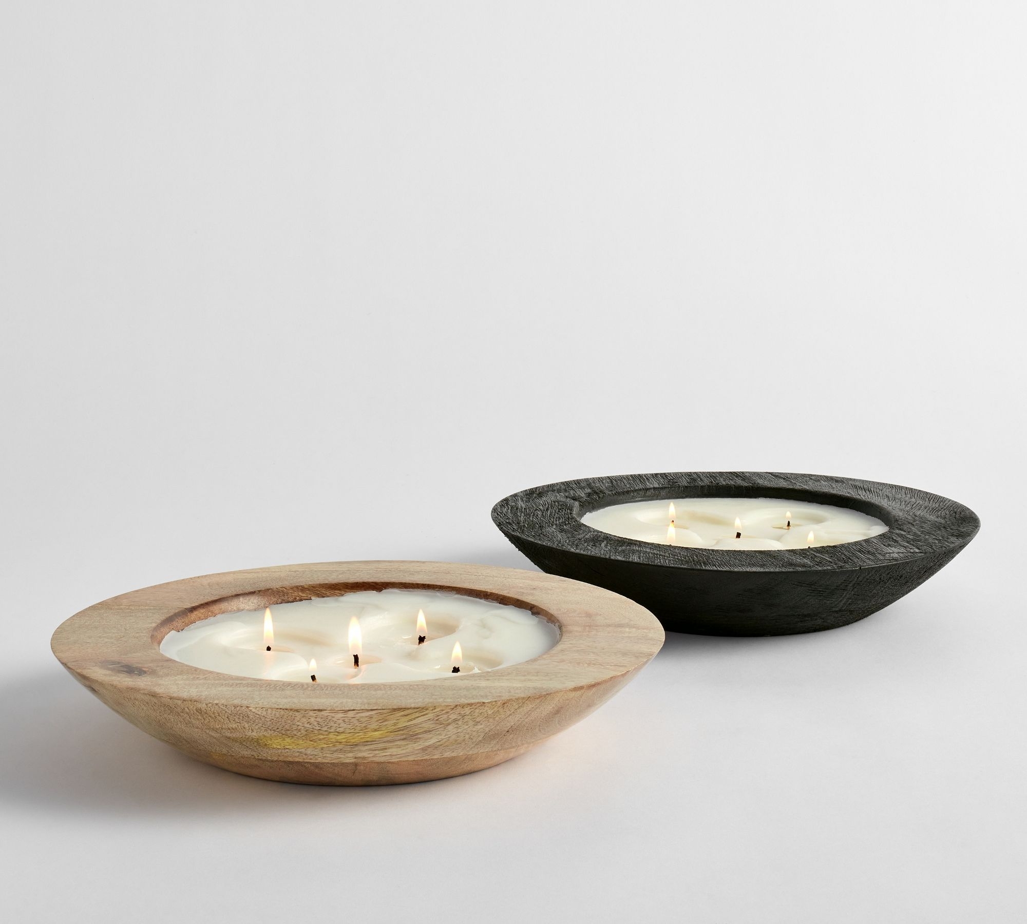 Wooden Bowl Scented Candle - Fig & Sandalwood, Brown - Image 3