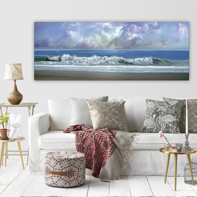 'Watching the Clouds' Oil Painting Print on Wrapped Canvas - Image 0
