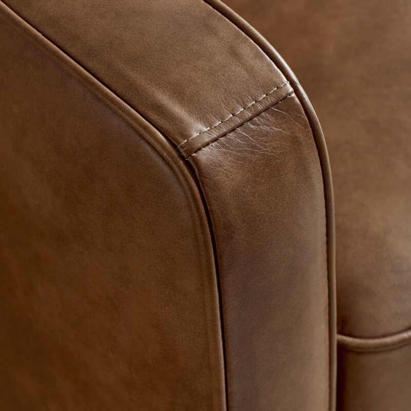 Ashtabula Genuine Leather Square Arm Accent Chair - Image 4