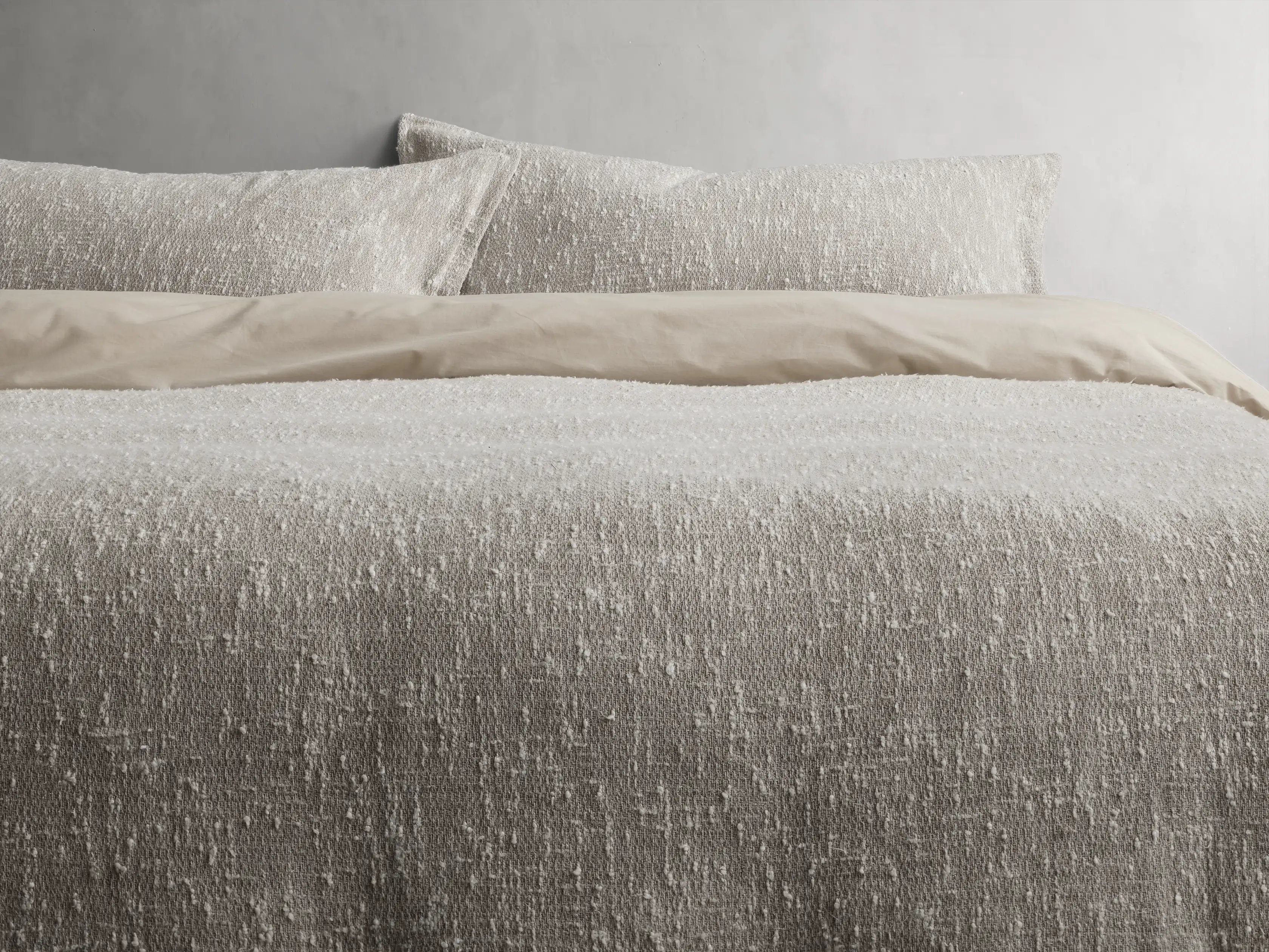 Boucle King Duvet in Gray  Dune  - Image 0