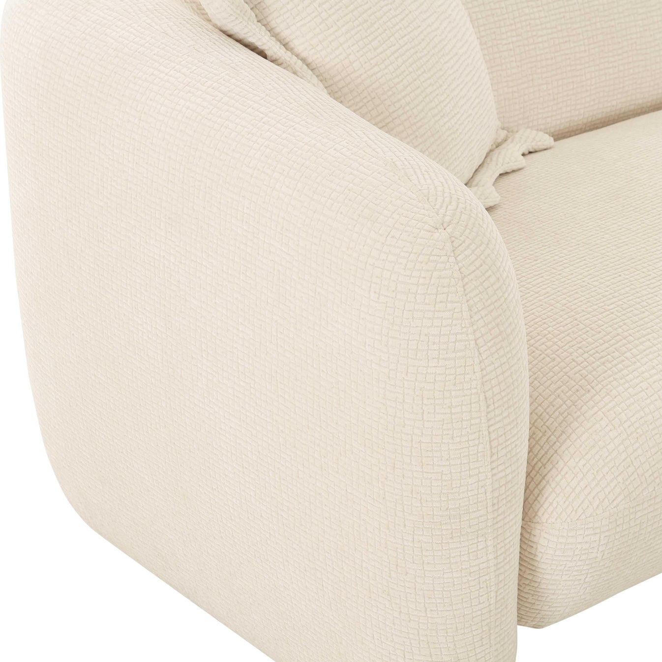 Lou Sandstone Textured Fabric Loveseat - Image 4