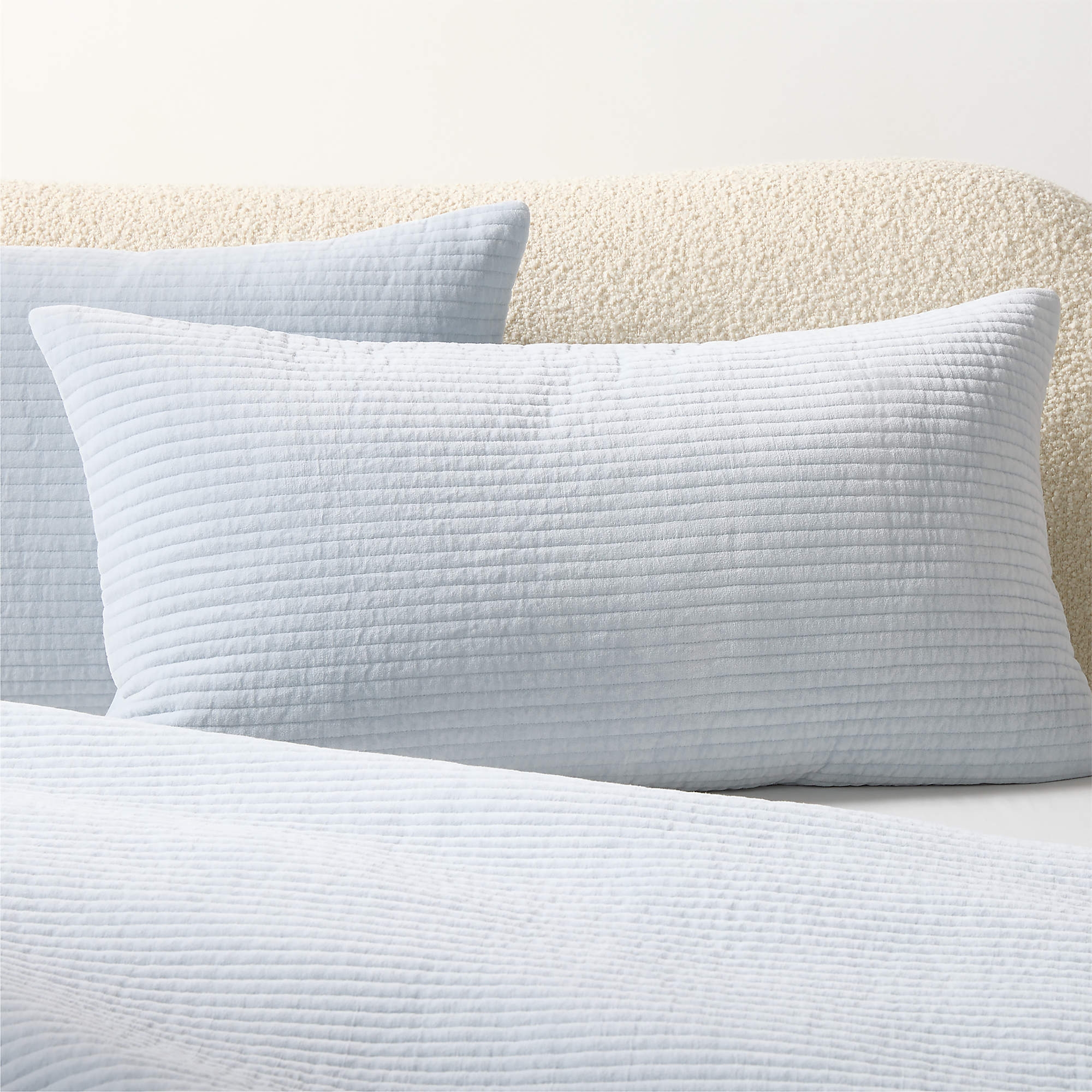 Shadow Iced Blue Velvet Standard Pillow Shams Set of 2 - Image 0