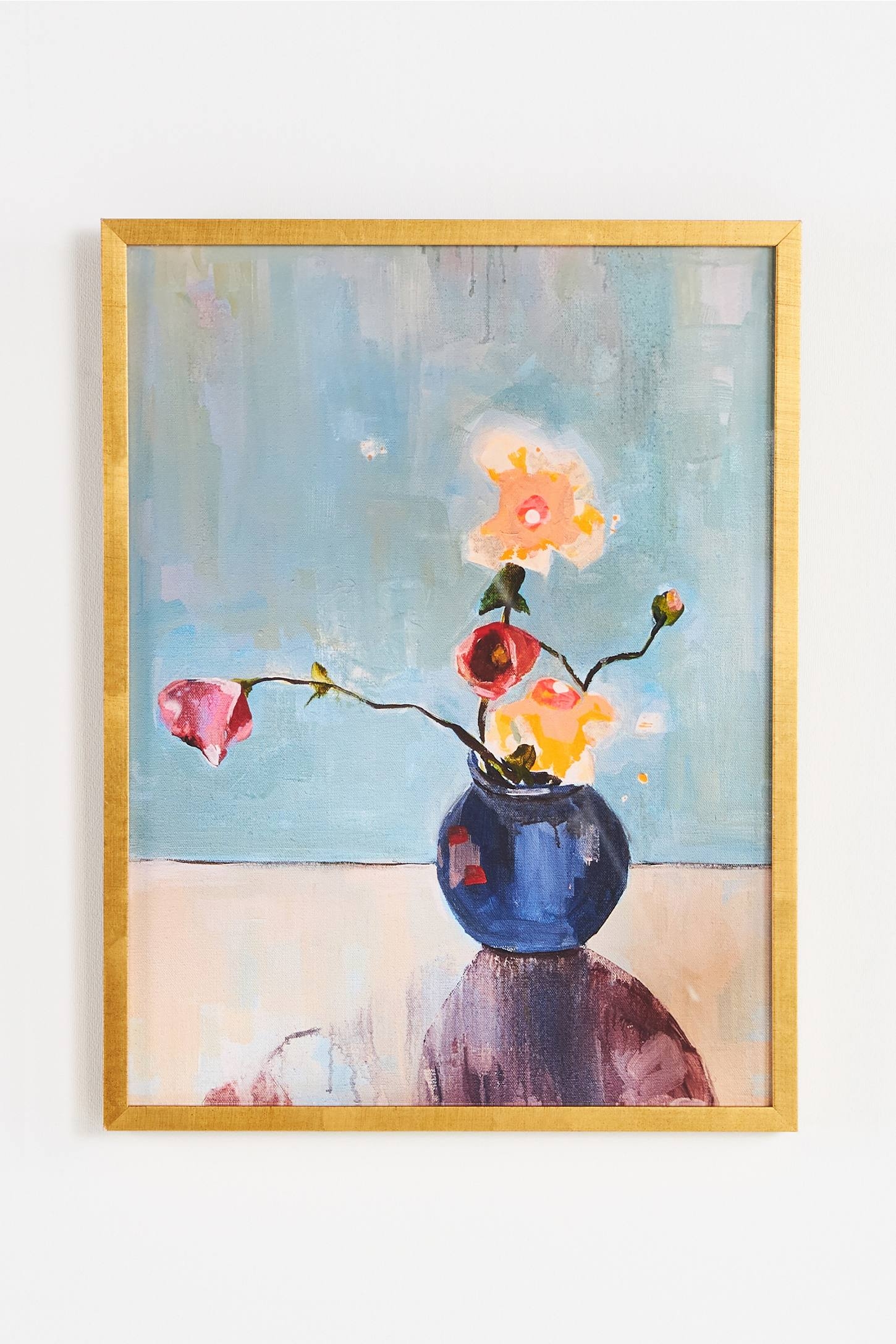 Flowers in Blue Vase Wall Art - Image 0