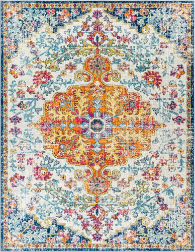 Harput Blue Indoor 8'10" x 12'6" Machine Woven Rug - Image 0