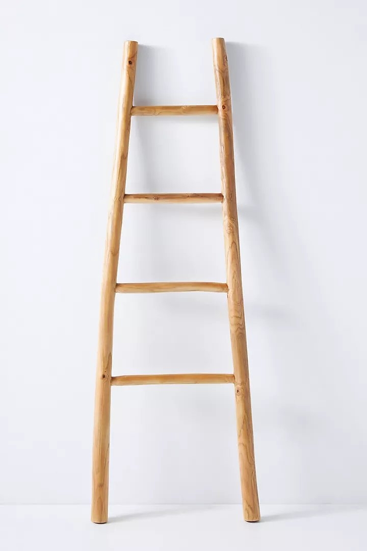 Travis Decorative Teak Blanket Ladder - Image 1