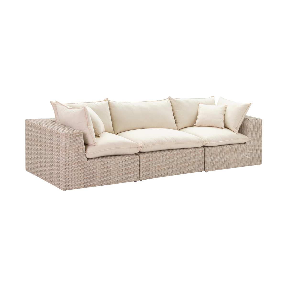 Cali Natural Wicker Outdoor Modular Sofa - Image 0