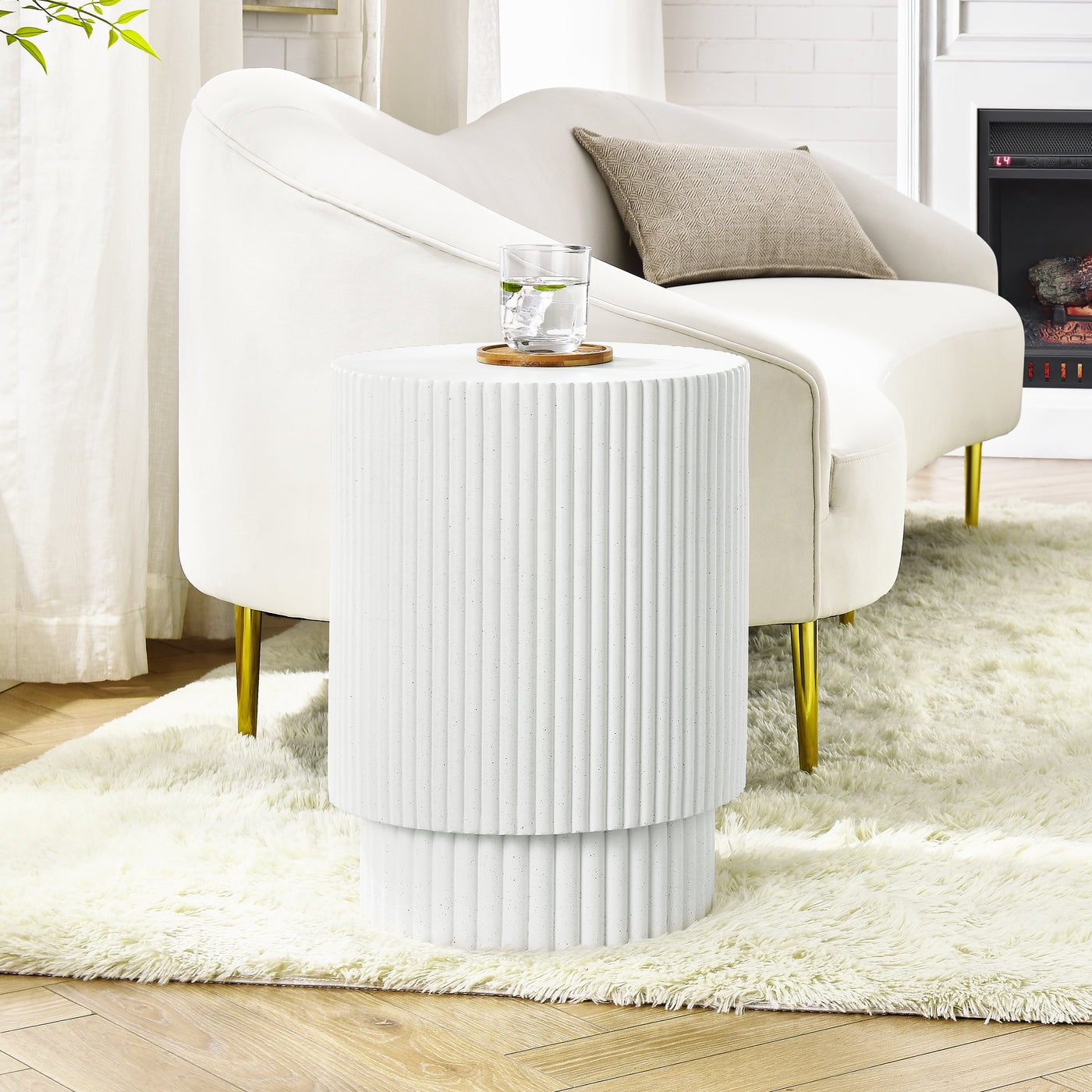 Contour & Co. | Fluted Design Side Table - Image 1