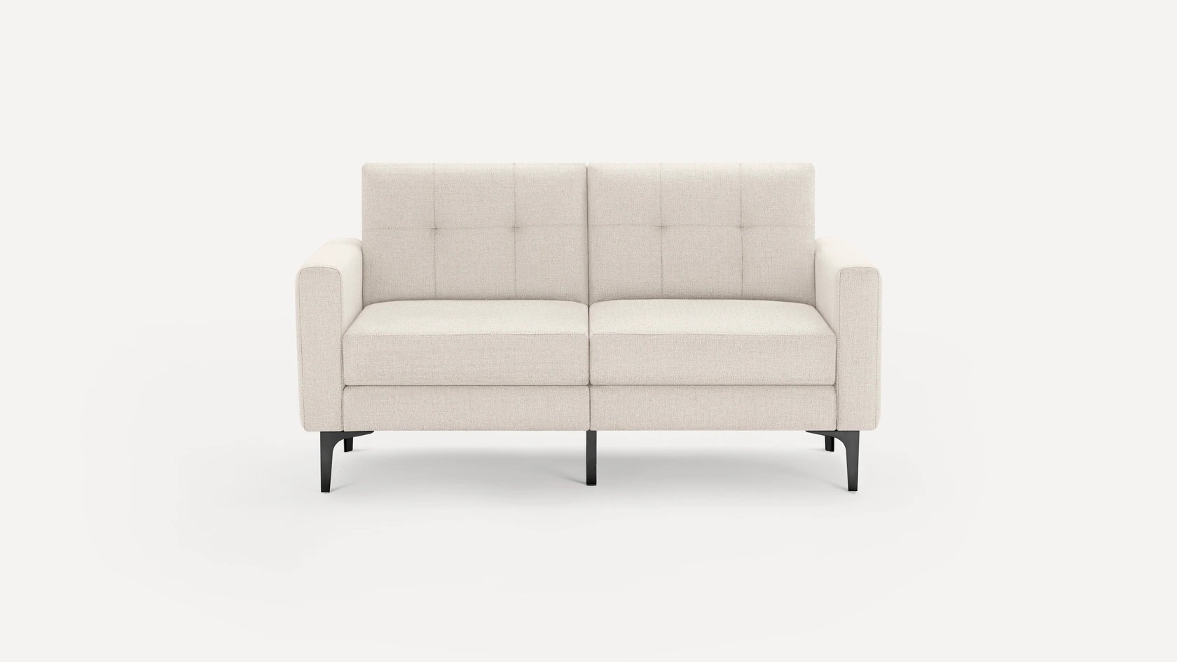 Nomad Loveseat - Ivory - Performance Basketweave / Black - Metal / Arch - Image 4