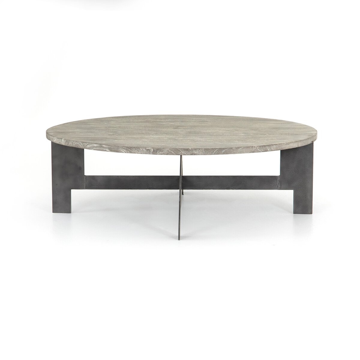 Round Coffee Table With Iron - Charcoal - Image 2