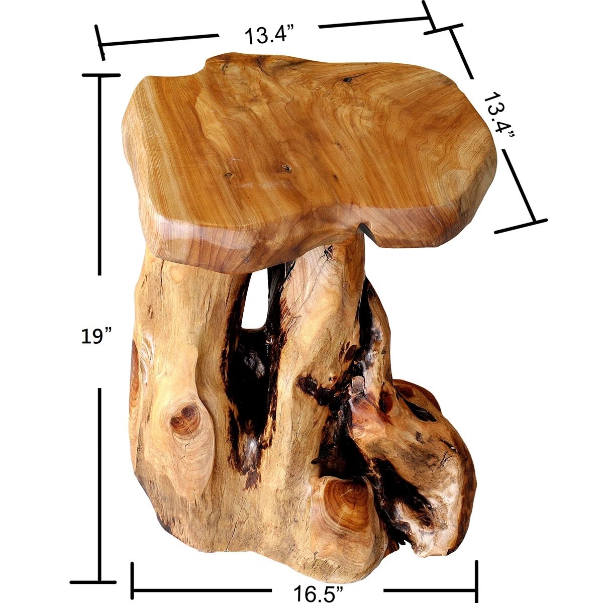 Gerrity Solid Wood Tree Stump End Table - Image 6