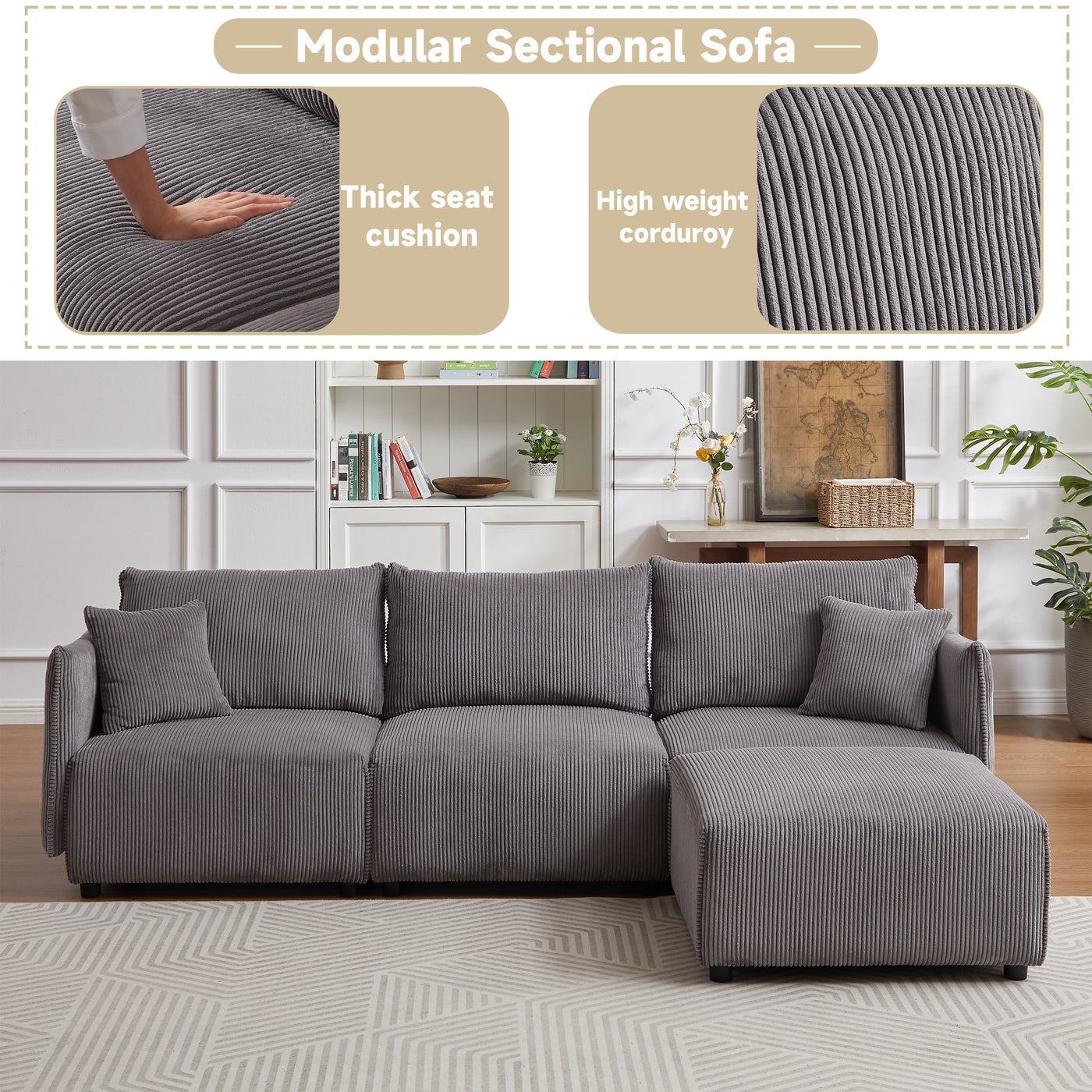 Contour & Co. | Minimalist Modular Cloud Couch with Chaise - Image 2