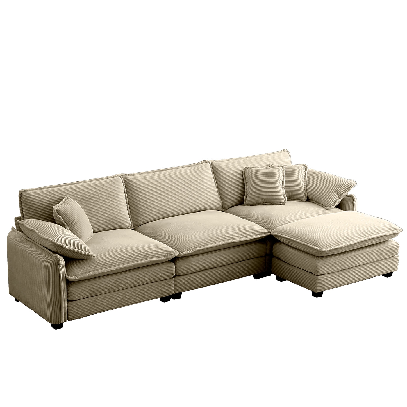 Contour & Co. | Corduroy Cloud Couch with Ottoman - Image 3
