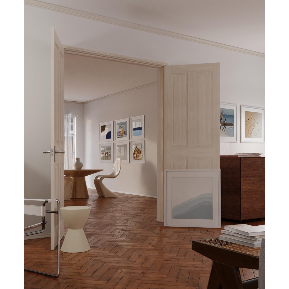 Solid Wood Picture Frame - Set of 9 with Mat (Set of 9) - Image 1