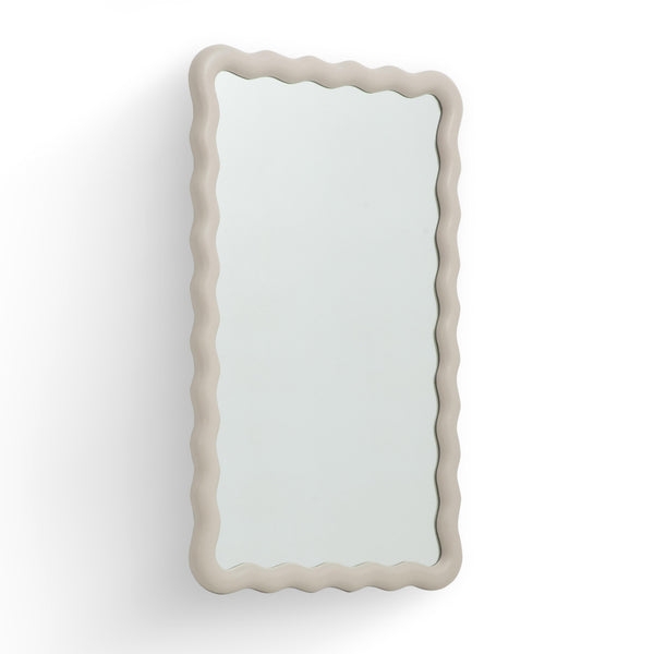 Faire 23"X39" Cream Squiggle Rectangular Wall Mirror - Image 1