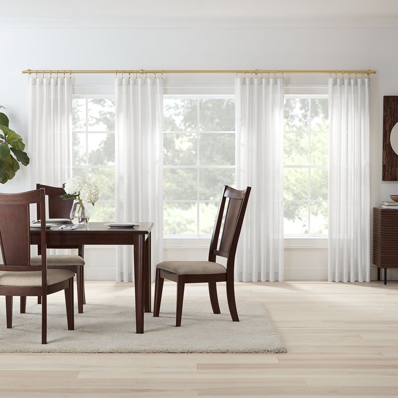 Mode Premium Collection 1 in Diameter Curtain Rod Set with Modern Endcap Finials and Steel Wall Mounted Adjustable Rod - Image 2