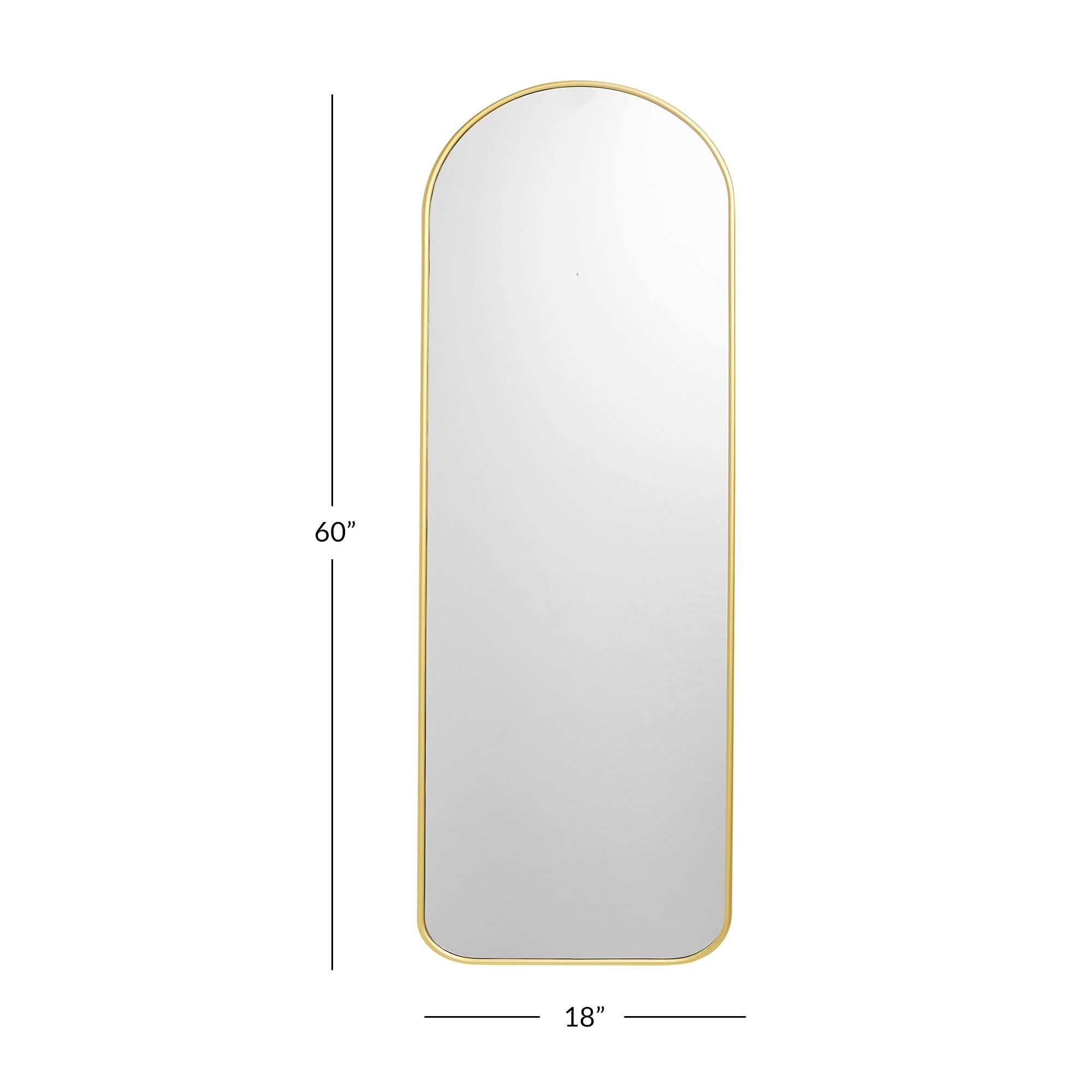 Metal Framed Full Length Mirror, Rounded Square, Tuscan Gold - Image 0