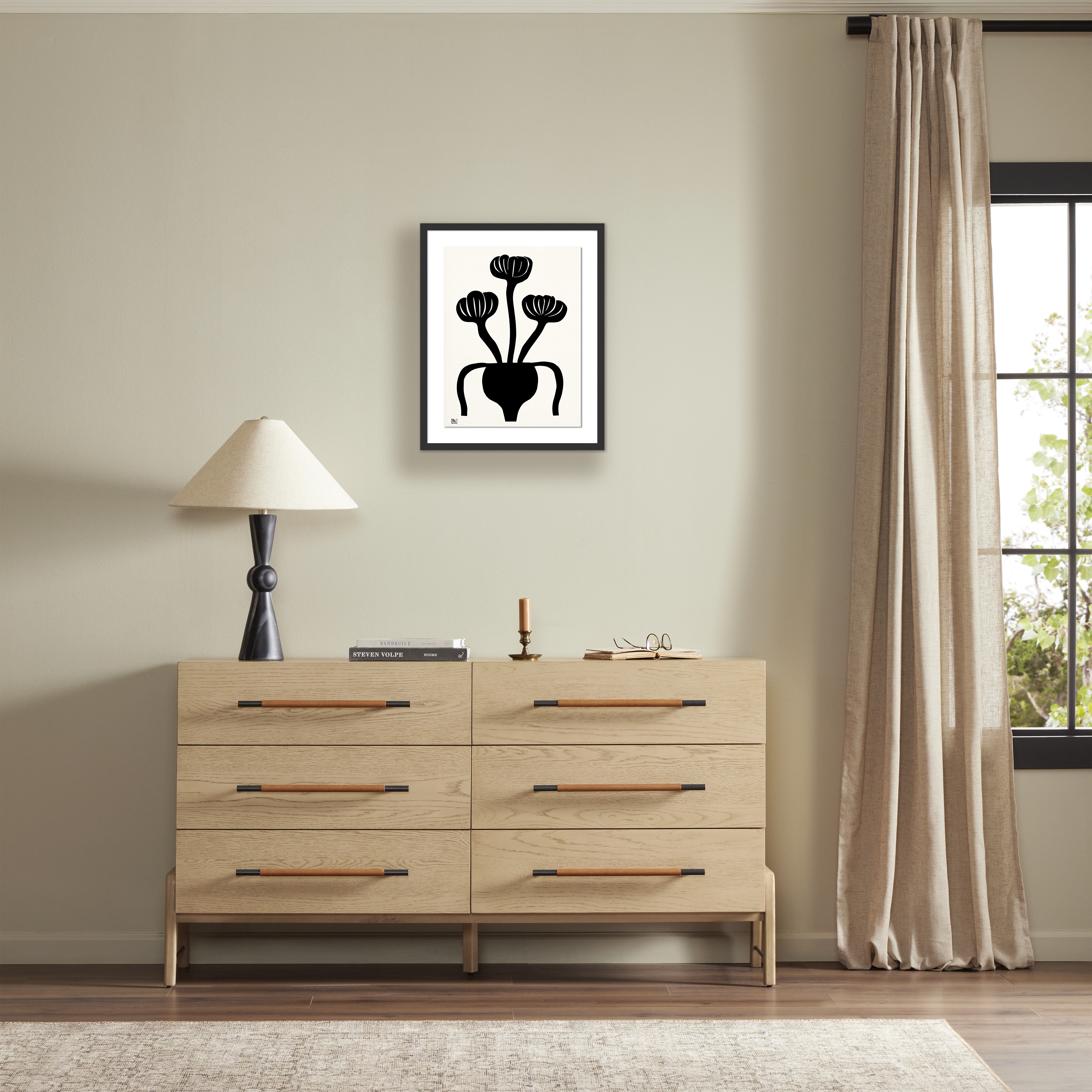 Flowers in vase ink still life 03 by Roseanne Kenny - 19.5" x 24" - Image 1