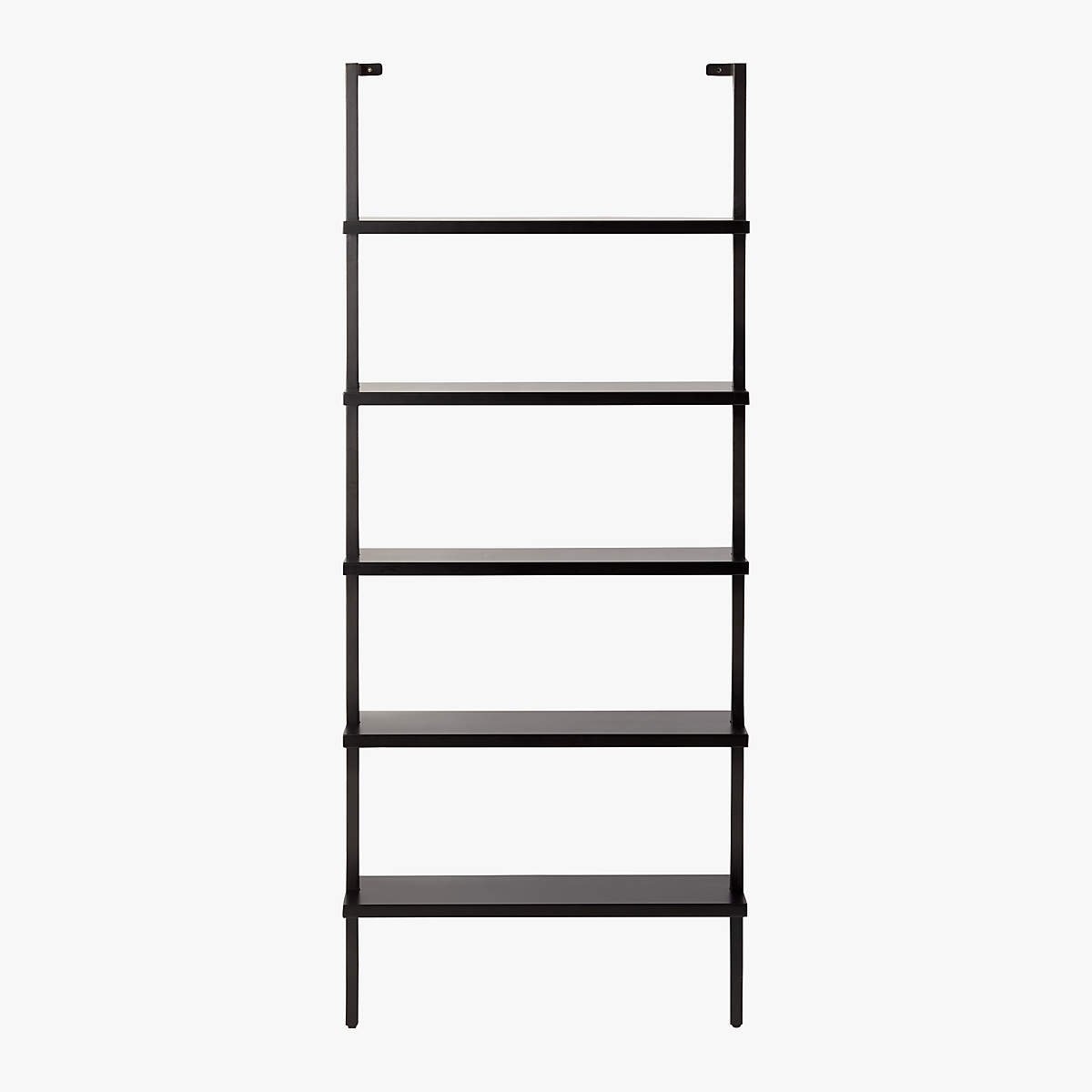 Stairway Black Wall-Mounted Bookcase - 72.5" Height - Image 0